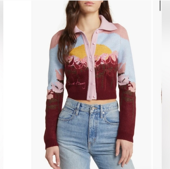 House of Sunny Garden of Eden Embroidered Cardigan NWOT Size US 6 - Picture 11 of 11